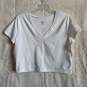 Wild Fable White V-Neck Short Sleeve Top